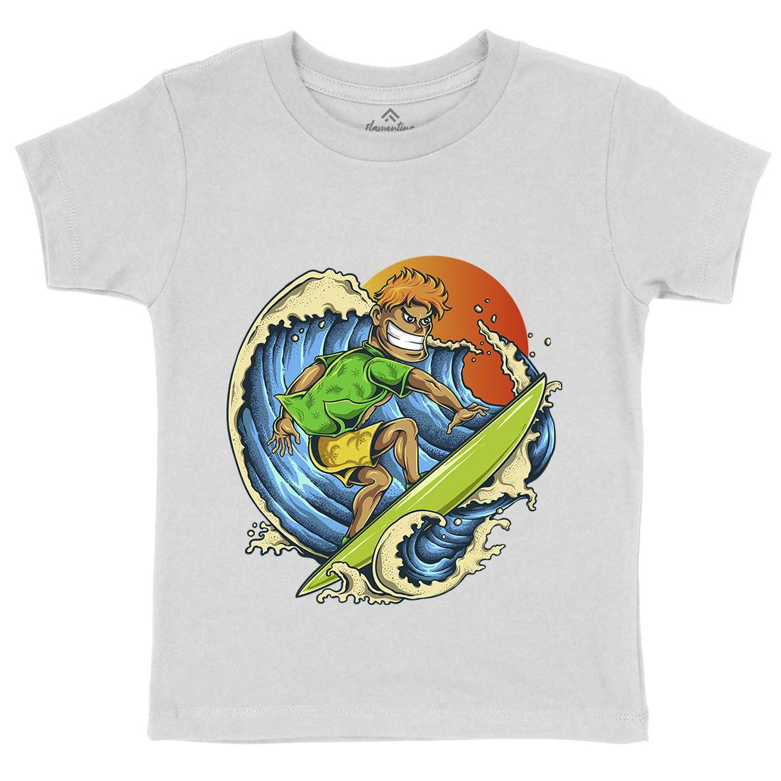 Pro Surfer Kids Organic Crew Neck T-Shirt Surf A454