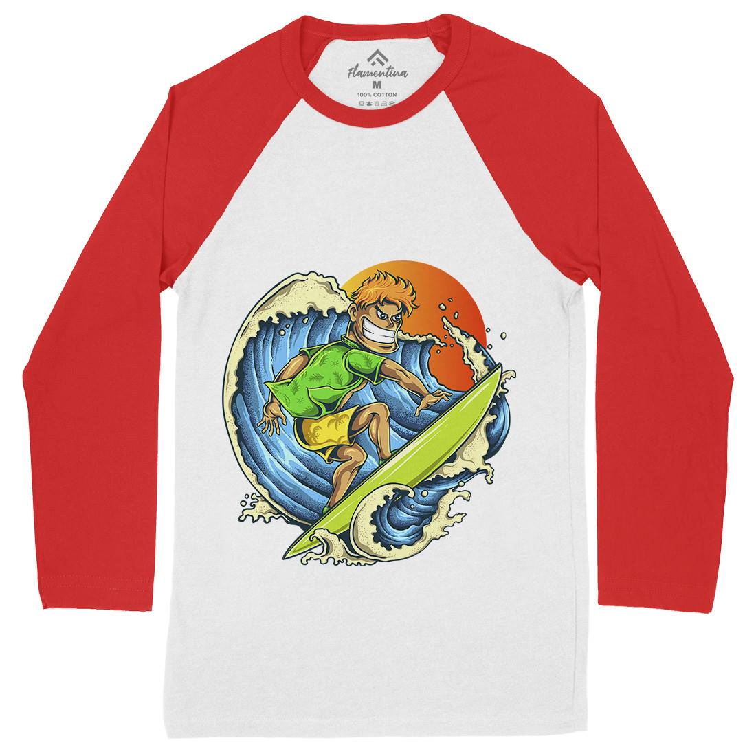 Pro Surfer Mens Long Sleeve Baseball T-Shirt Surf A454