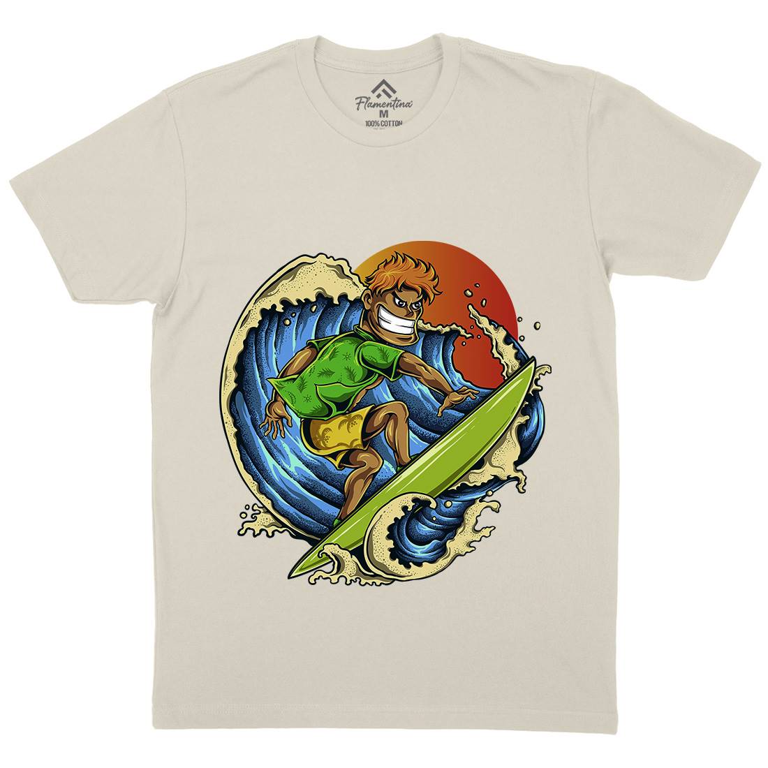 Pro Surfer Mens Organic Crew Neck T-Shirt Surf A454