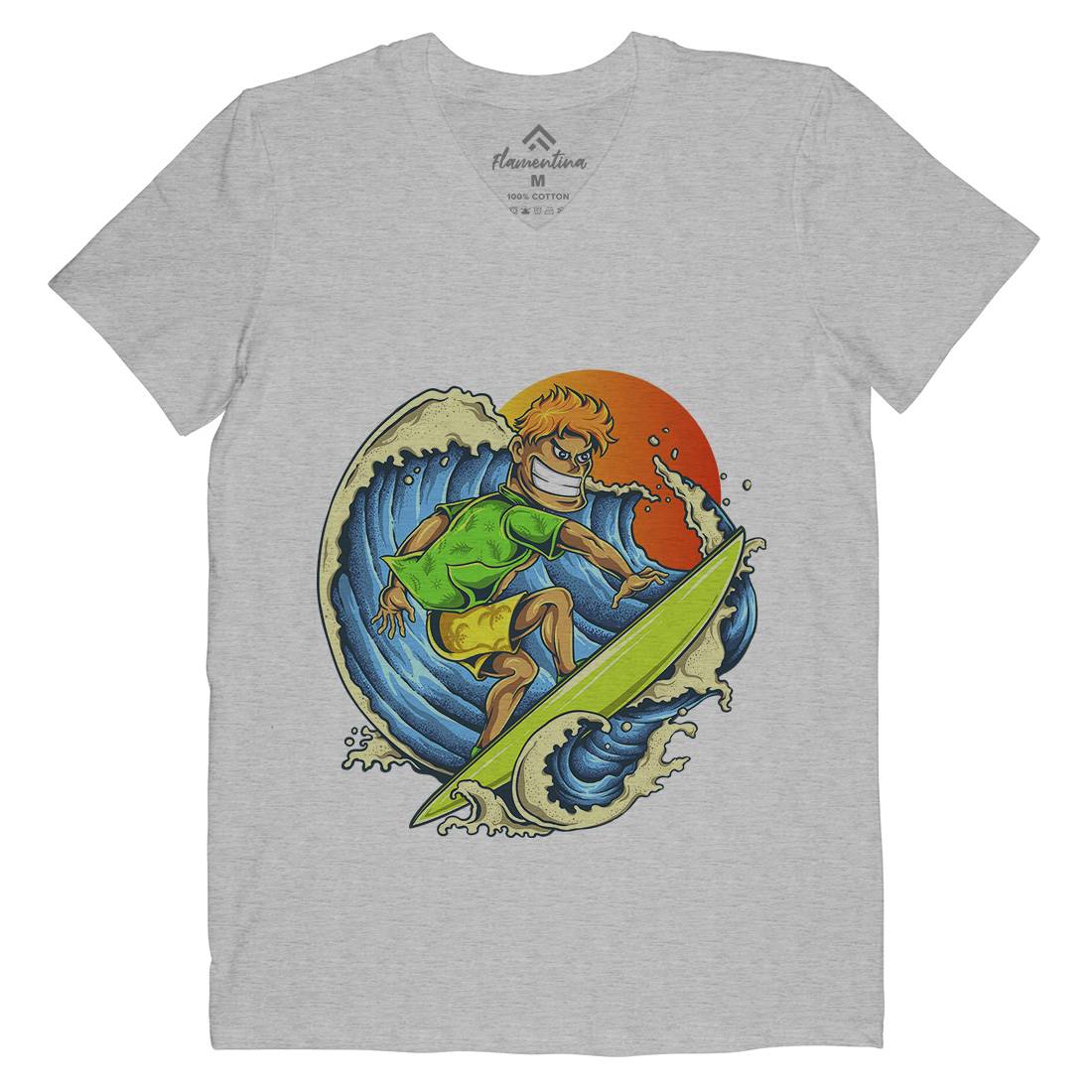 Pro Surfer Mens V-Neck T-Shirt Surf A454
