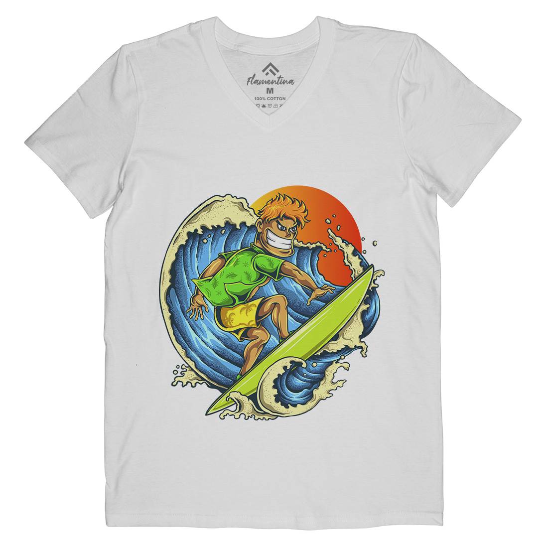 Pro Surfer Mens V-Neck T-Shirt Surf A454
