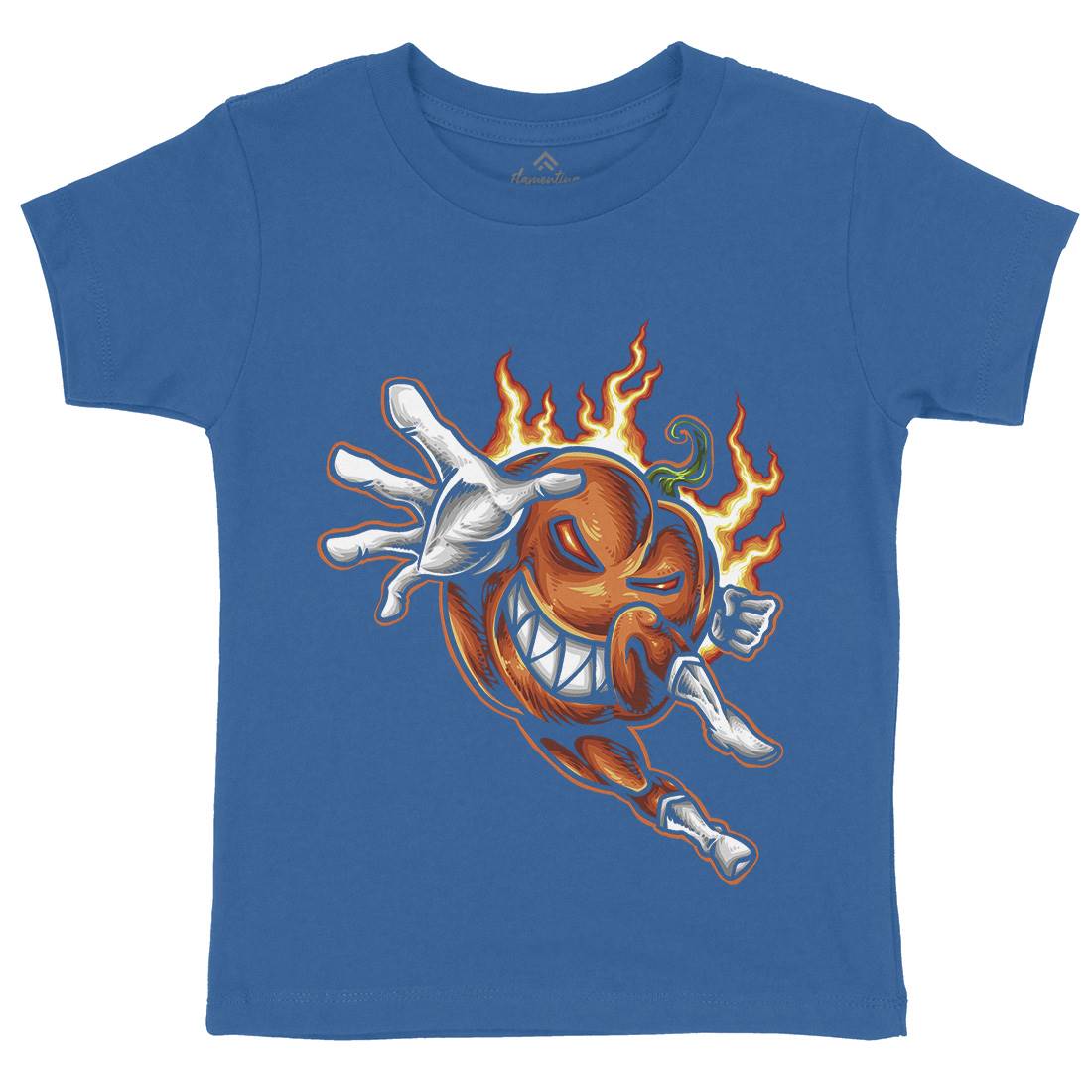 Pumpkin Hero Kids Organic Crew Neck T-Shirt Halloween A455
