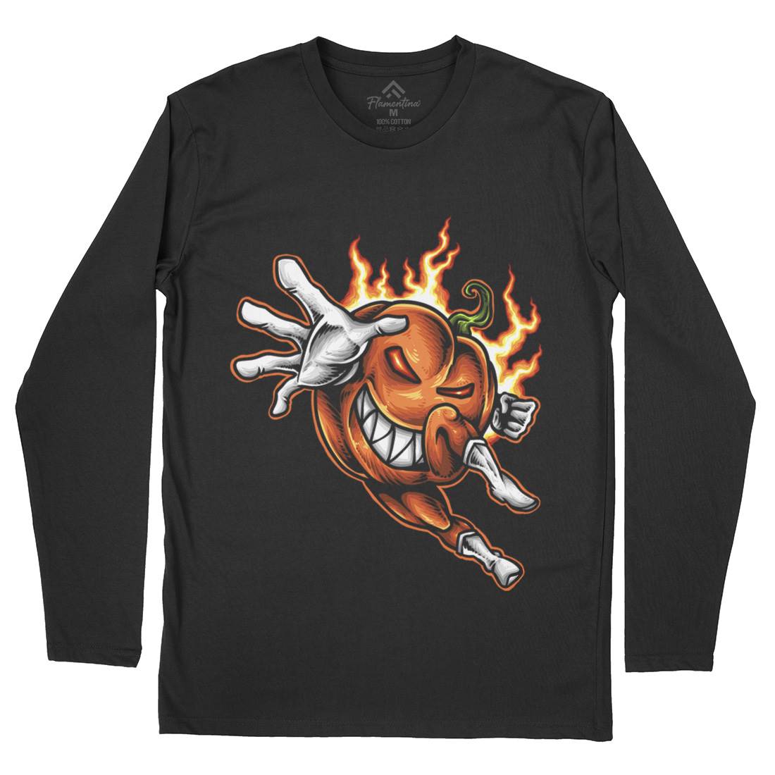 Pumpkin Hero Mens Long Sleeve T-Shirt Halloween A455