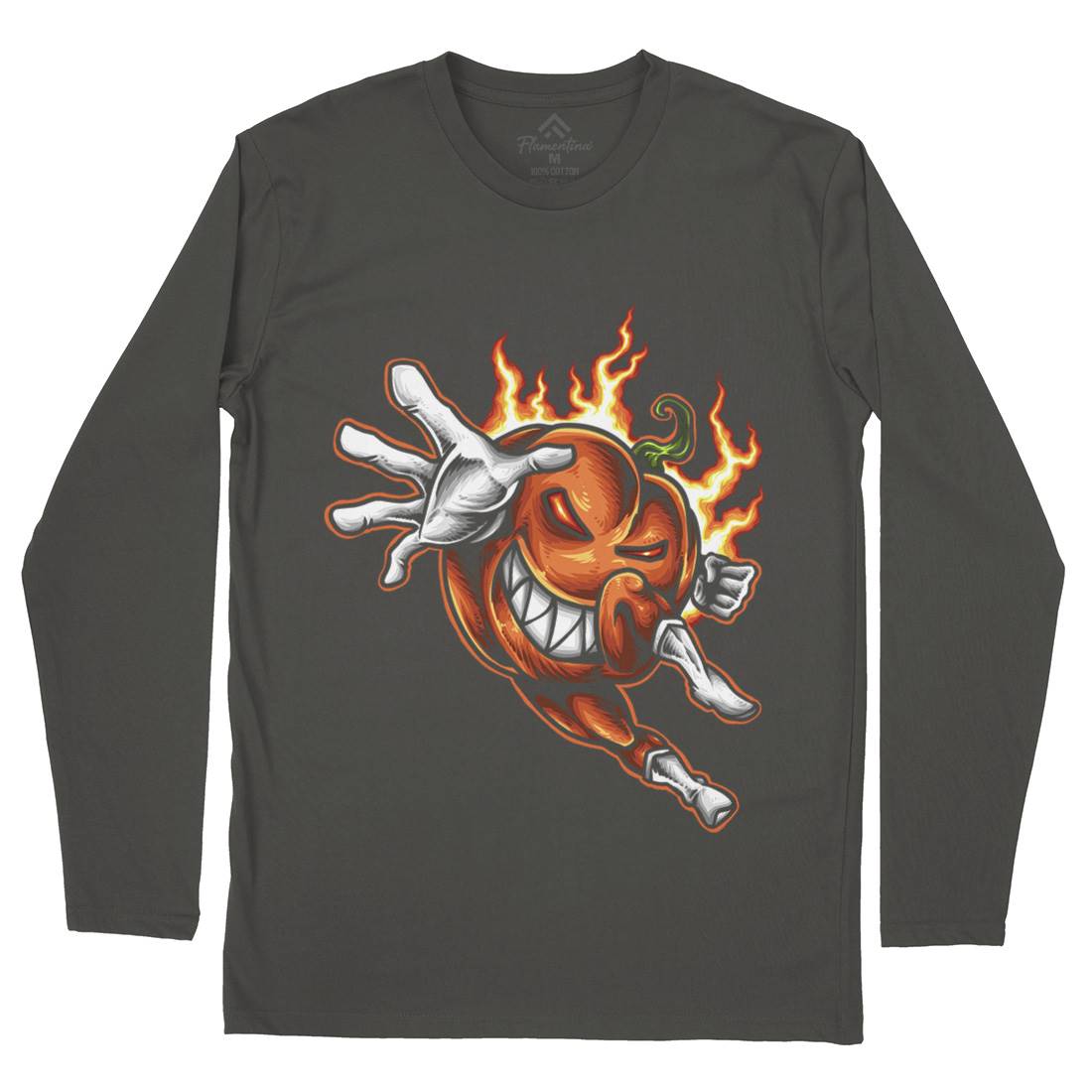 Pumpkin Hero Mens Long Sleeve T-Shirt Halloween A455