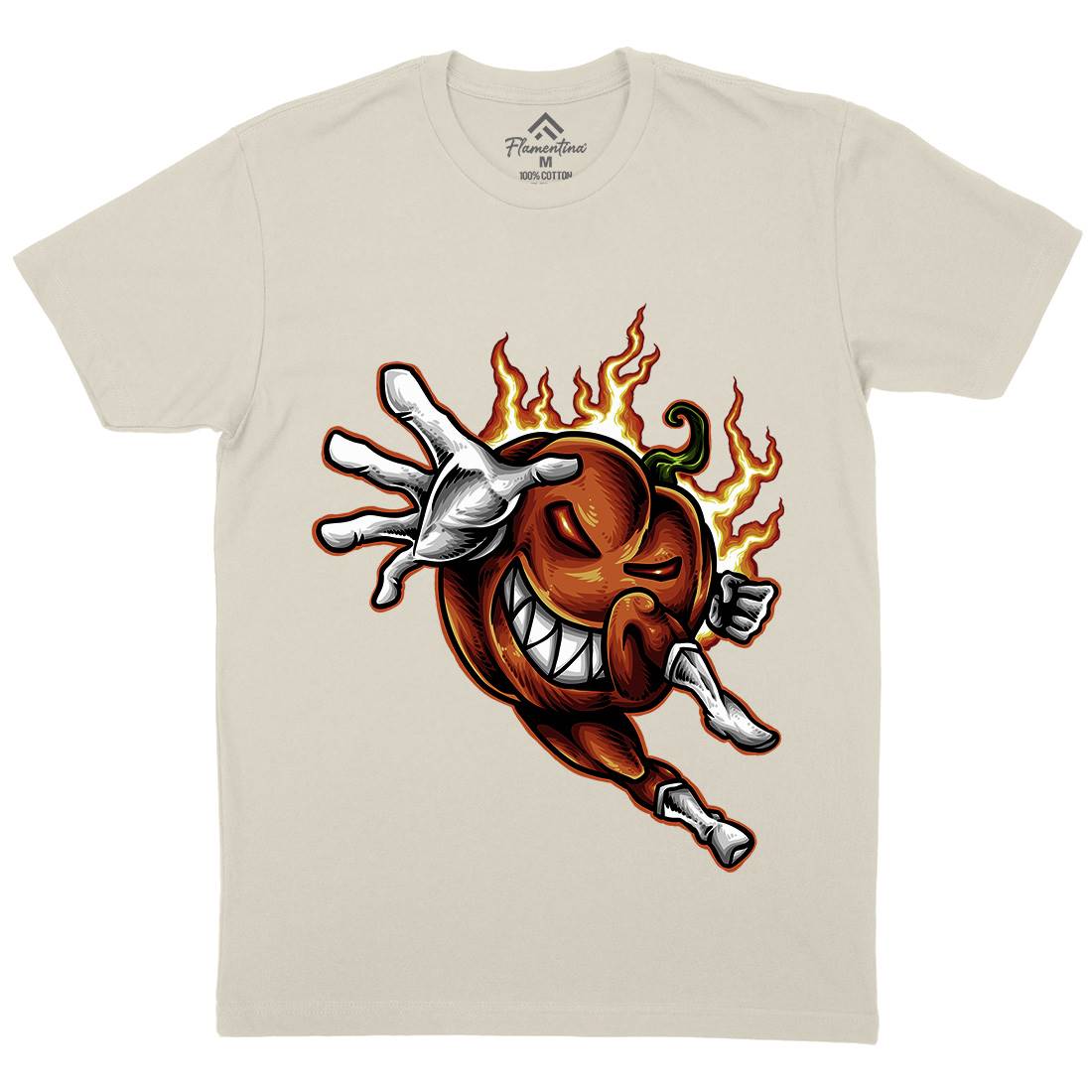 Pumpkin Hero Mens Organic Crew Neck T-Shirt Halloween A455