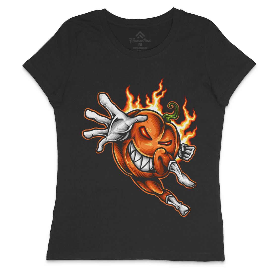 Pumpkin Hero Womens Crew Neck T-Shirt Halloween A455