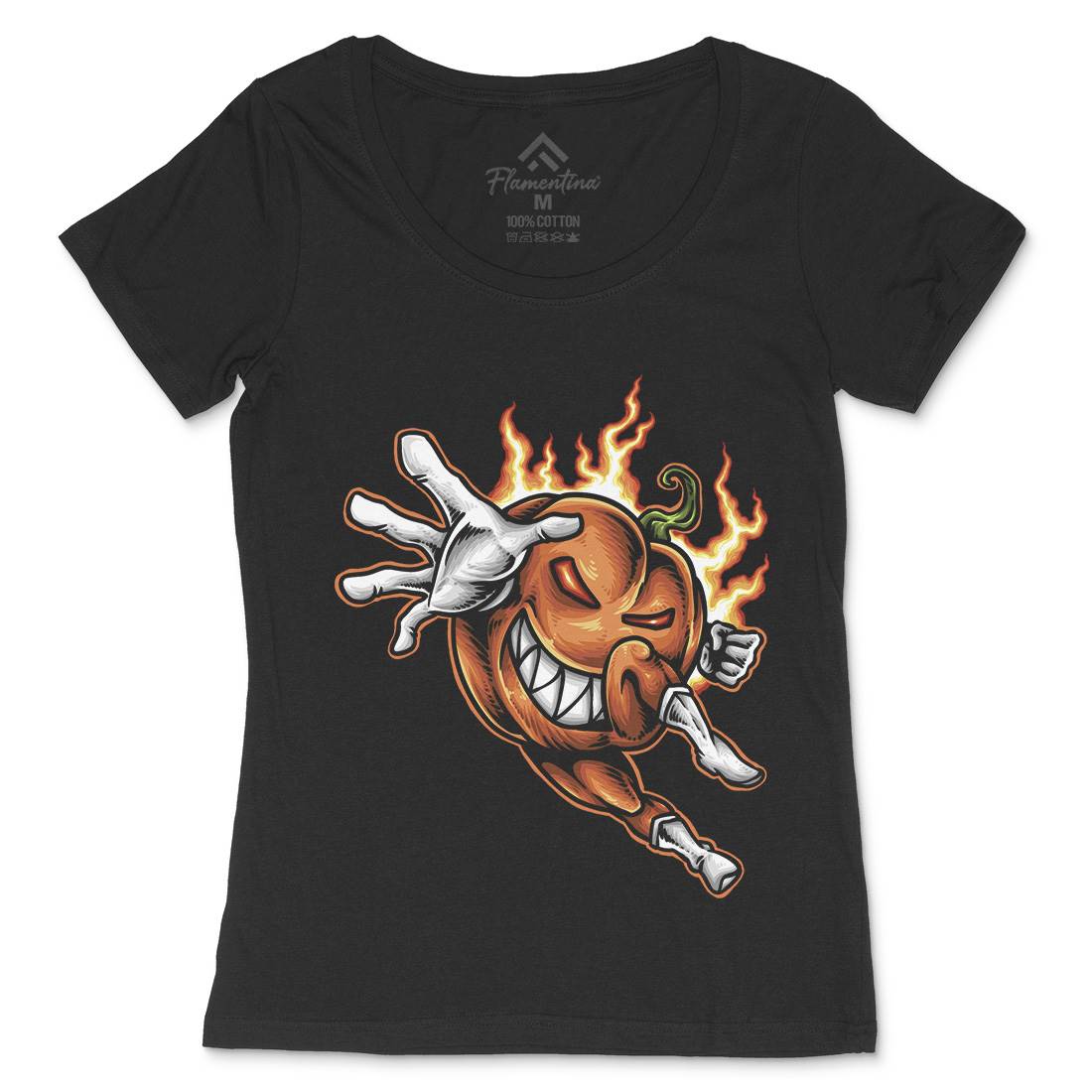 Pumpkin Hero Womens Scoop Neck T-Shirt Halloween A455