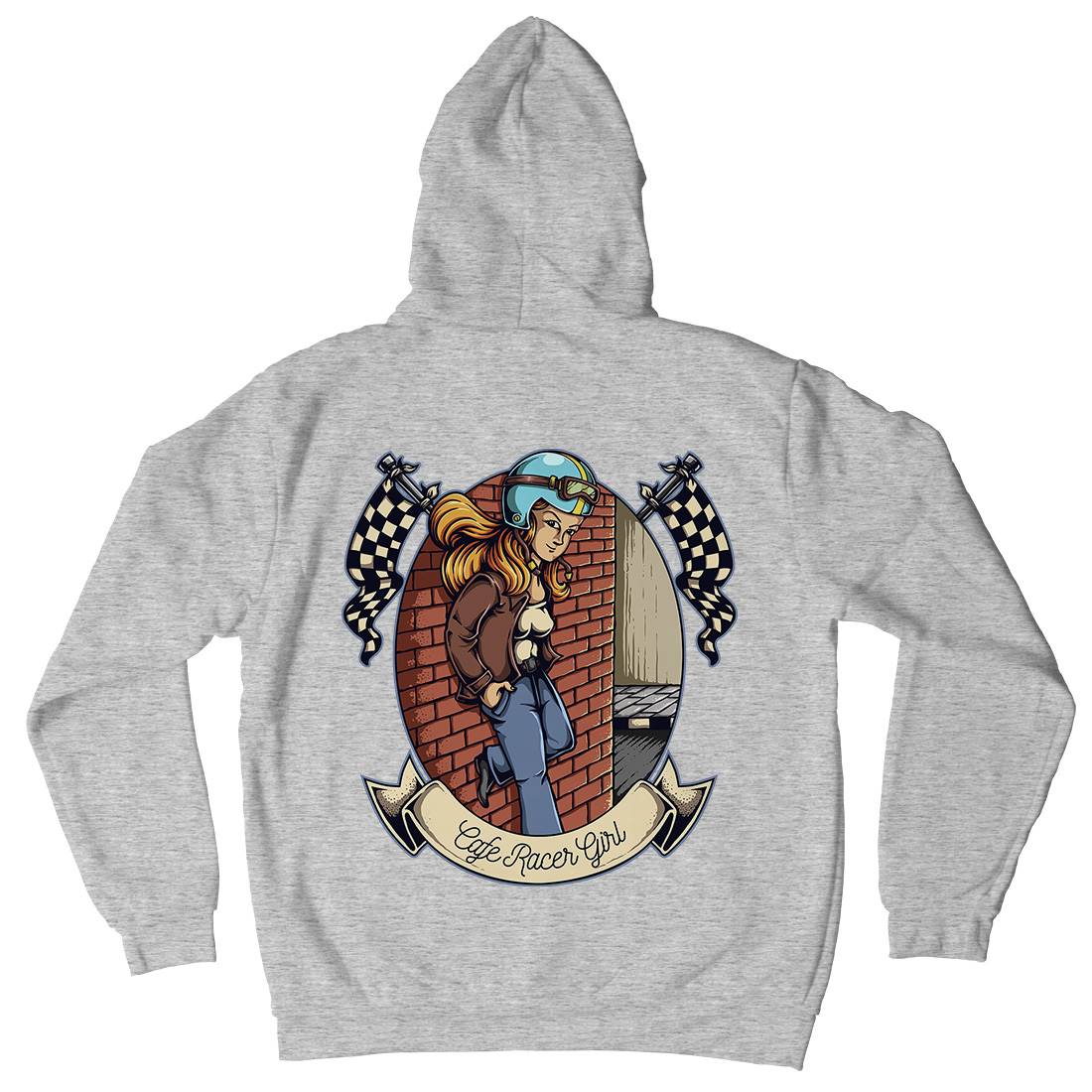 Racer Girl Mens Hoodie With Pocket Cars A456