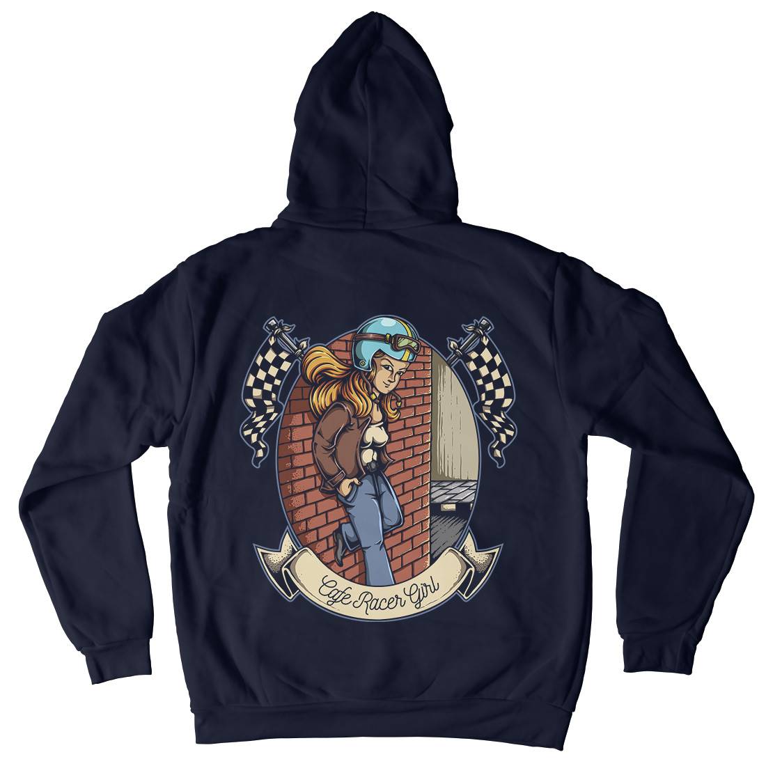Racer Girl Mens Hoodie With Pocket Cars A456