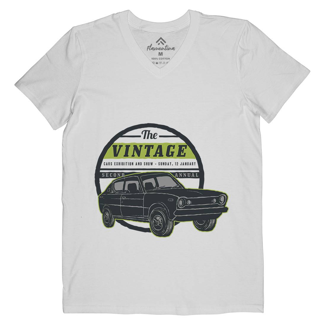 Retro Car Show Mens V-Neck T-Shirt Cars A457