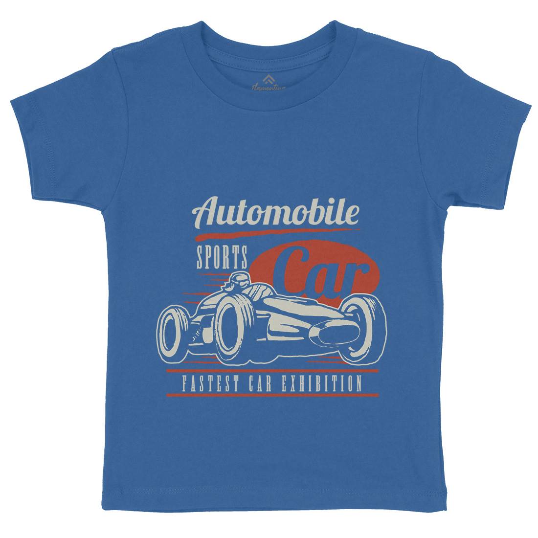 Retro Sport Car Kids Organic Crew Neck T-Shirt Cars A459