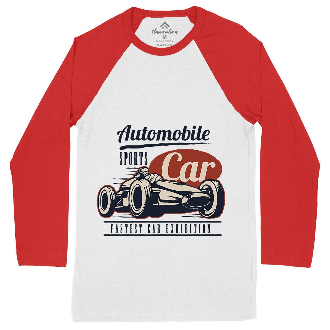 Retro Sport Car Mens Long Sleeve Baseball T-Shirt Cars A459
