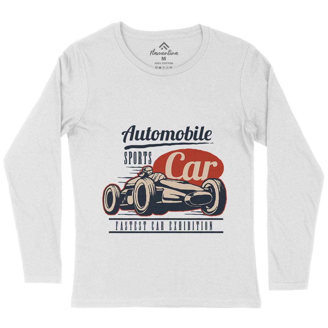 Retro Sport Car Womens Long Sleeve T-Shirt Cars A459