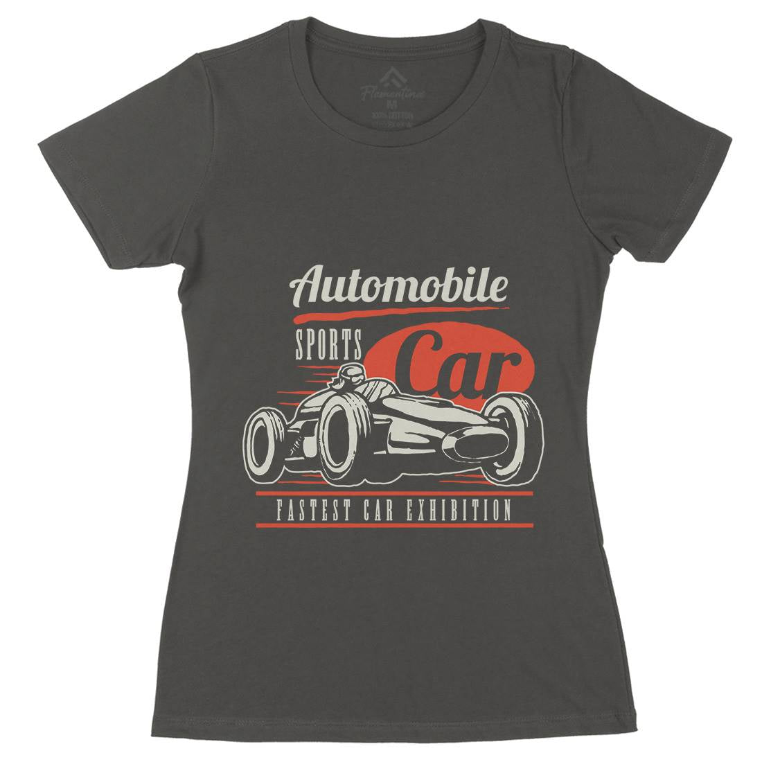 Retro Sport Car Womens Organic Crew Neck T-Shirt Cars A459