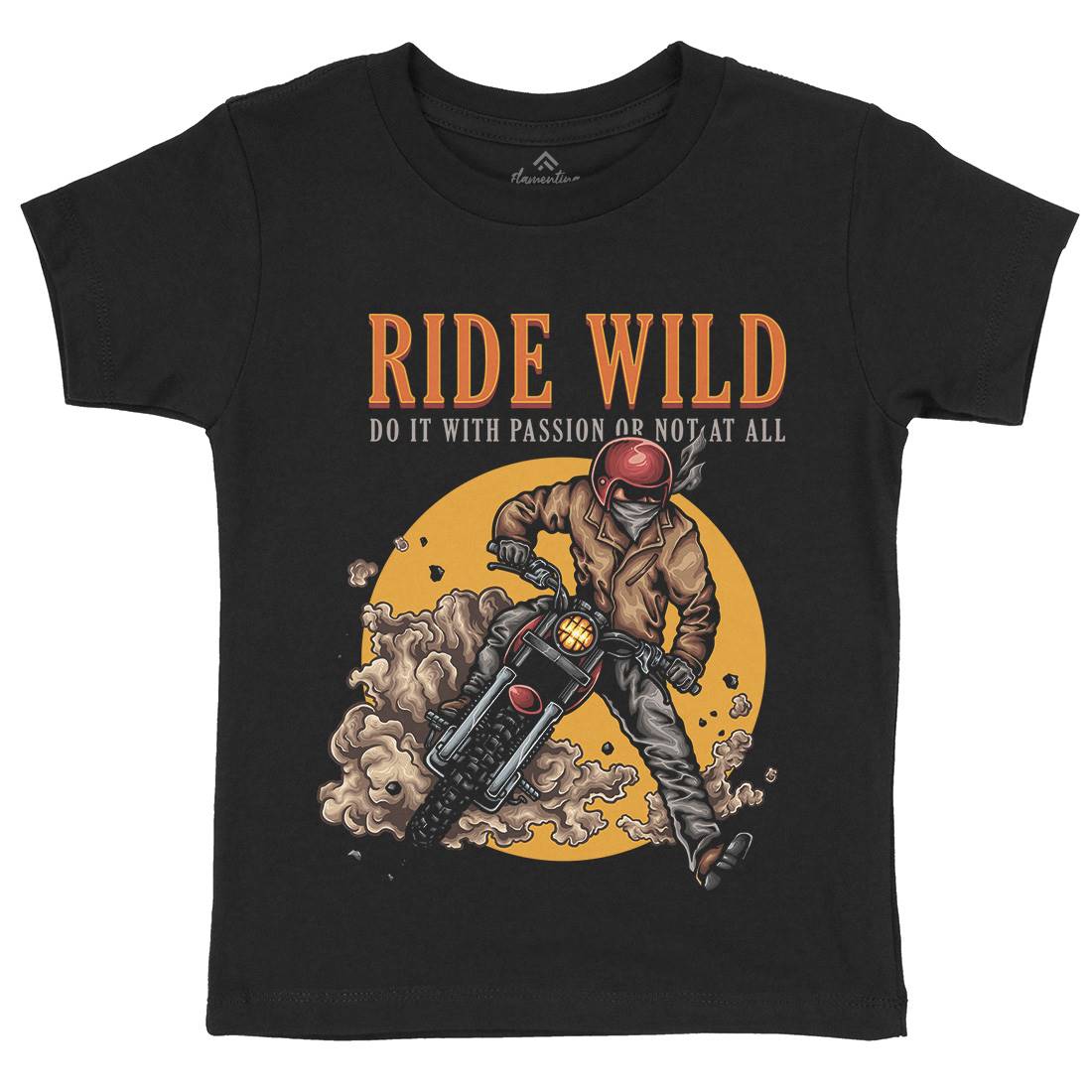 Ride Wild Kids Crew Neck T-Shirt Motorcycles A460