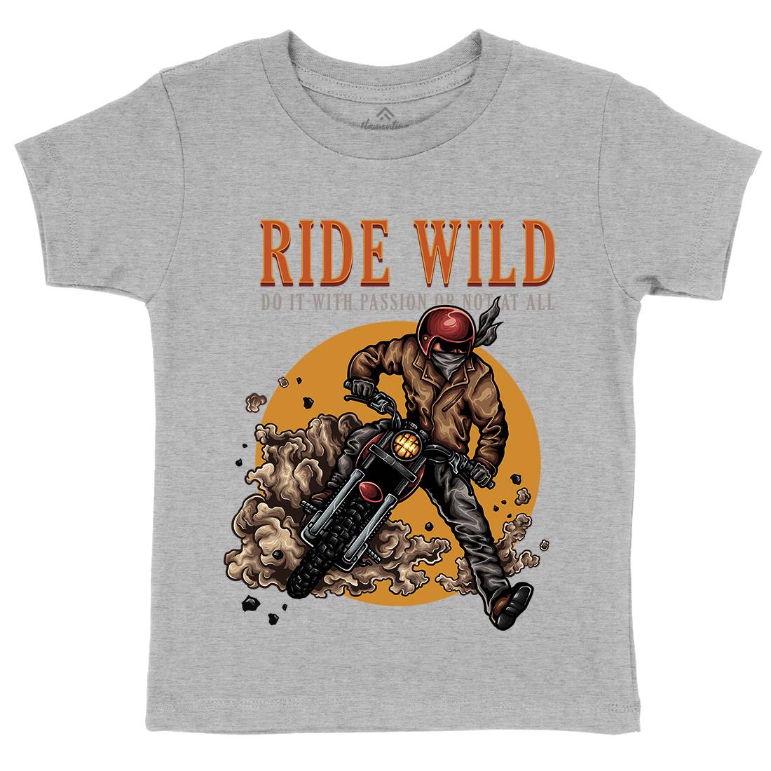 Ride Wild Kids Crew Neck T-Shirt Motorcycles A460