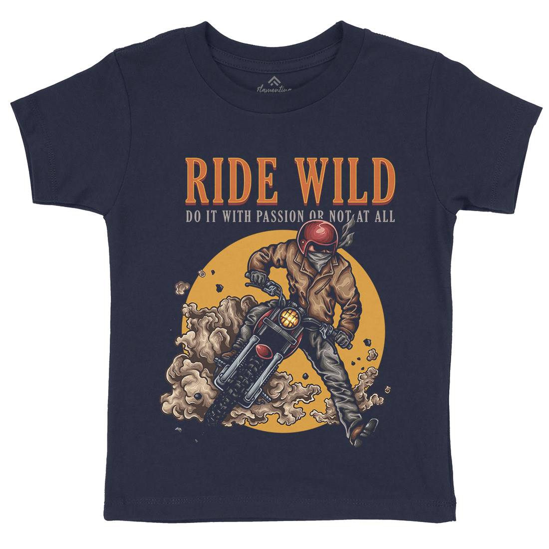 Ride Wild Kids Organic Crew Neck T-Shirt Motorcycles A460