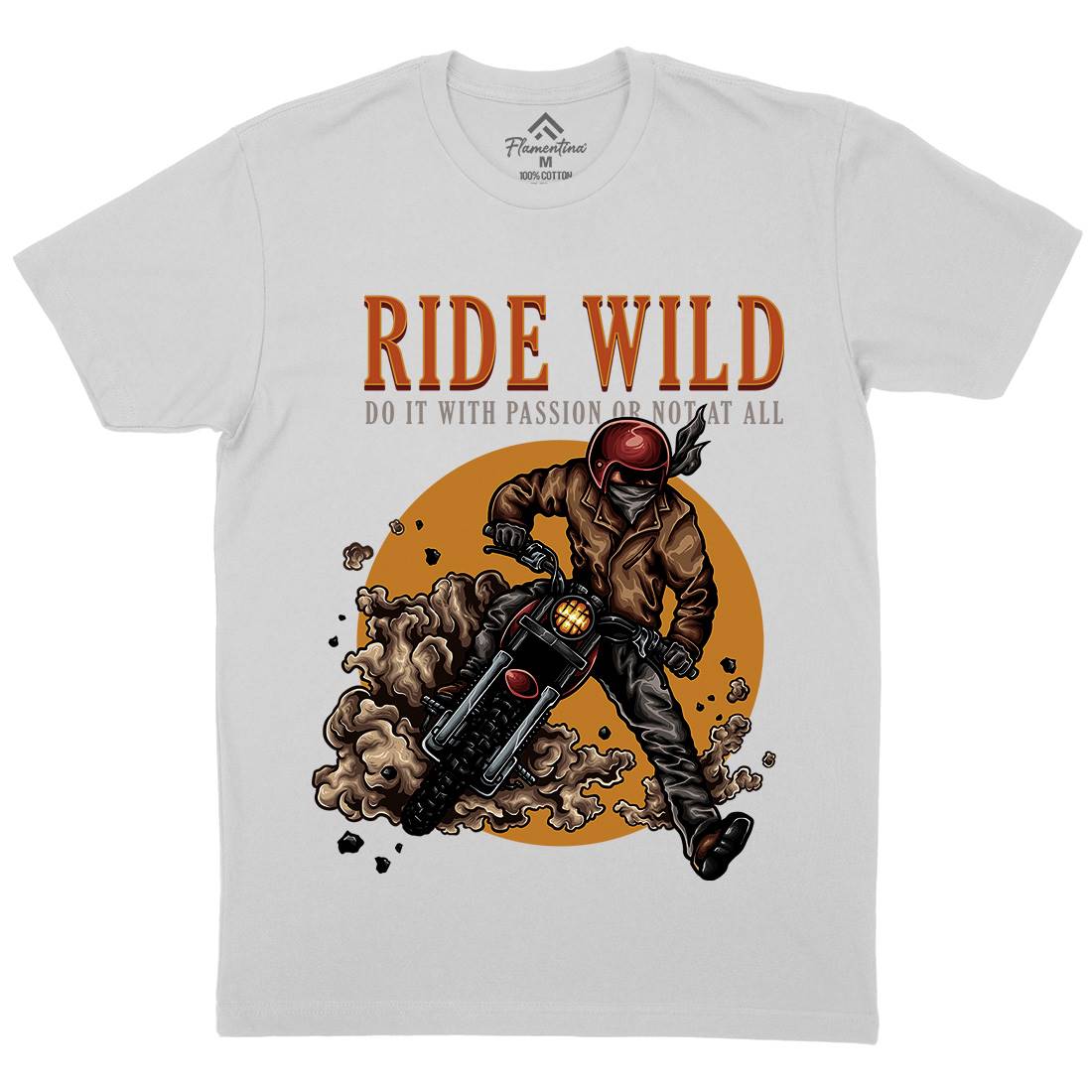 Ride Wild Mens Crew Neck T-Shirt Motorcycles A460