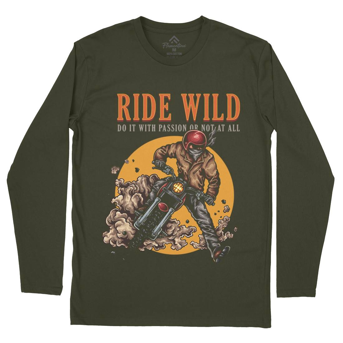 Ride Wild Mens Long Sleeve T-Shirt Motorcycles A460