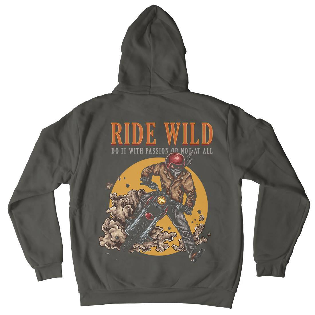 Ride Wild Mens Hoodie With Pocket Motorcycles A460