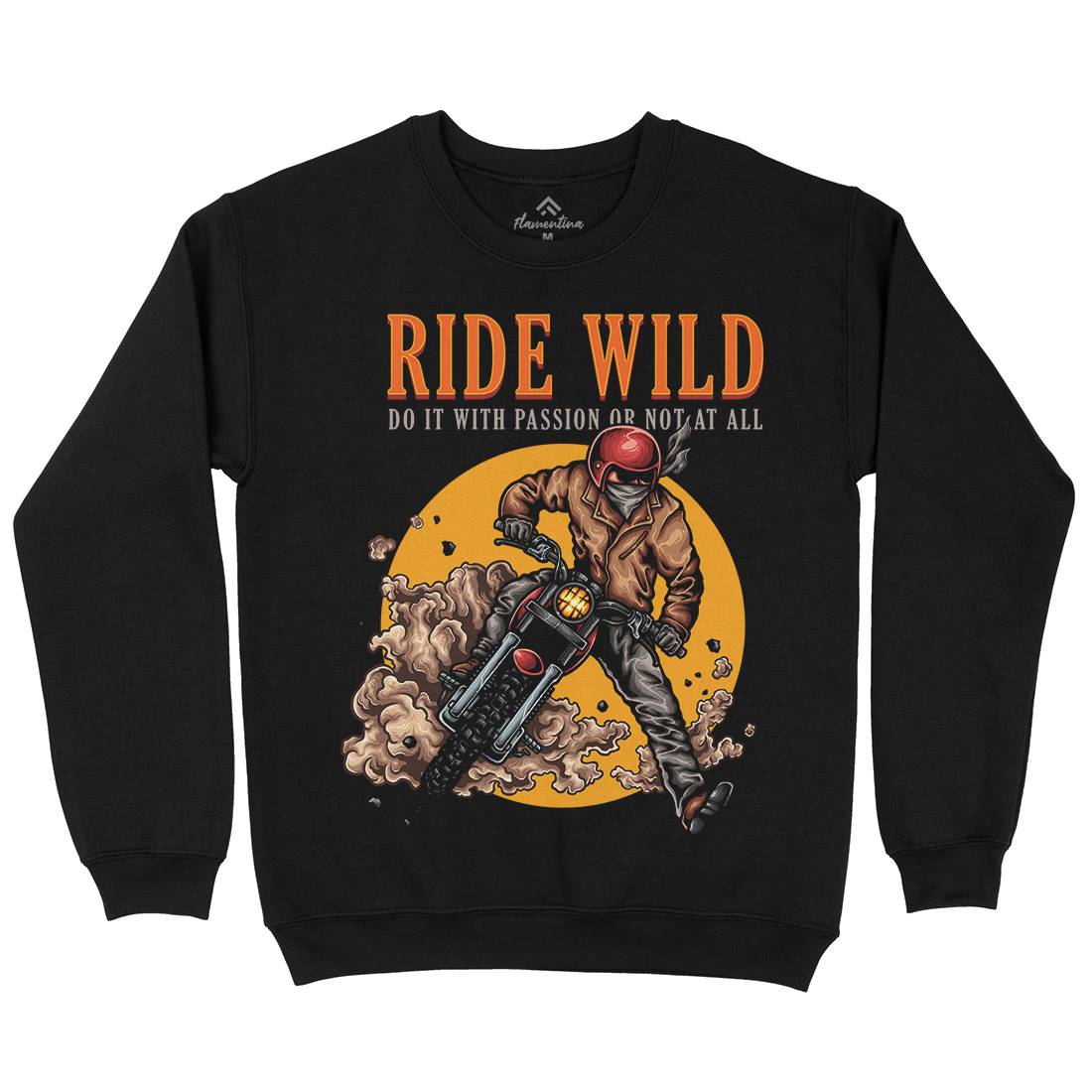 Ride Wild Mens Crew Neck Sweatshirt Motorcycles A460