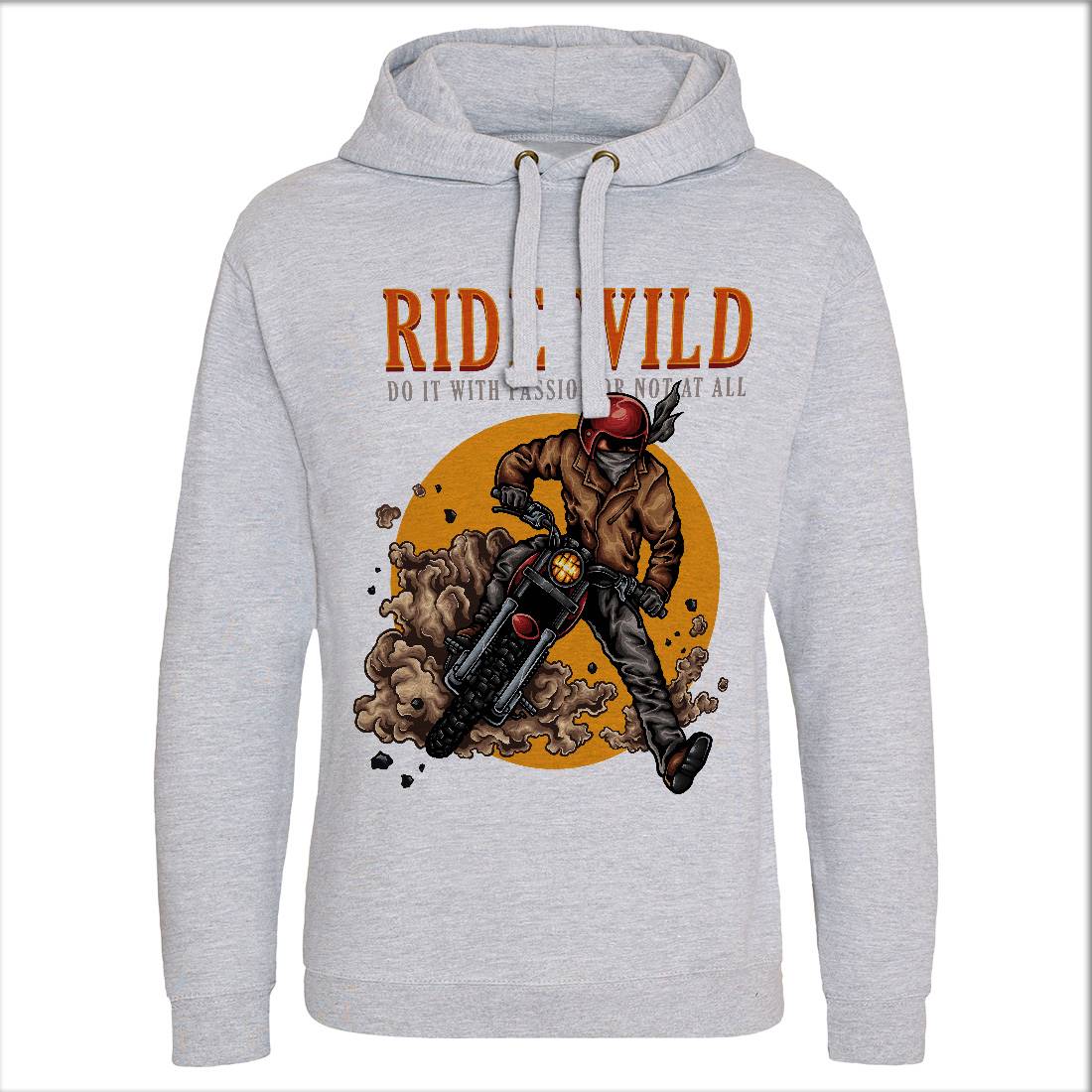 Ride Wild Mens Hoodie Without Pocket Motorcycles A460