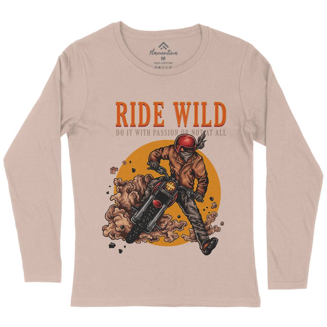 Ride Wild Womens Long Sleeve T-Shirt Motorcycles A460