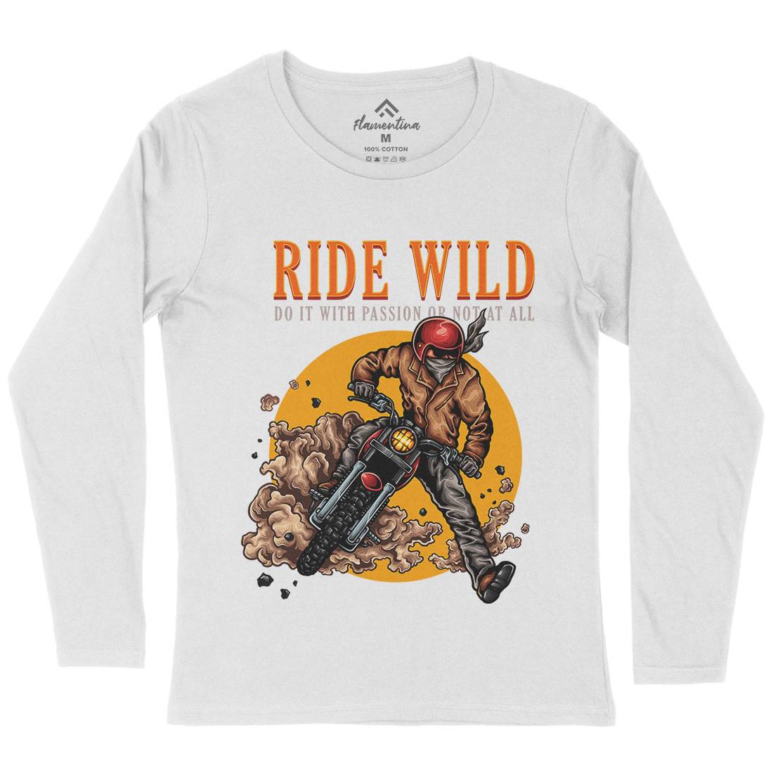 Ride Wild Womens Long Sleeve T-Shirt Motorcycles A460