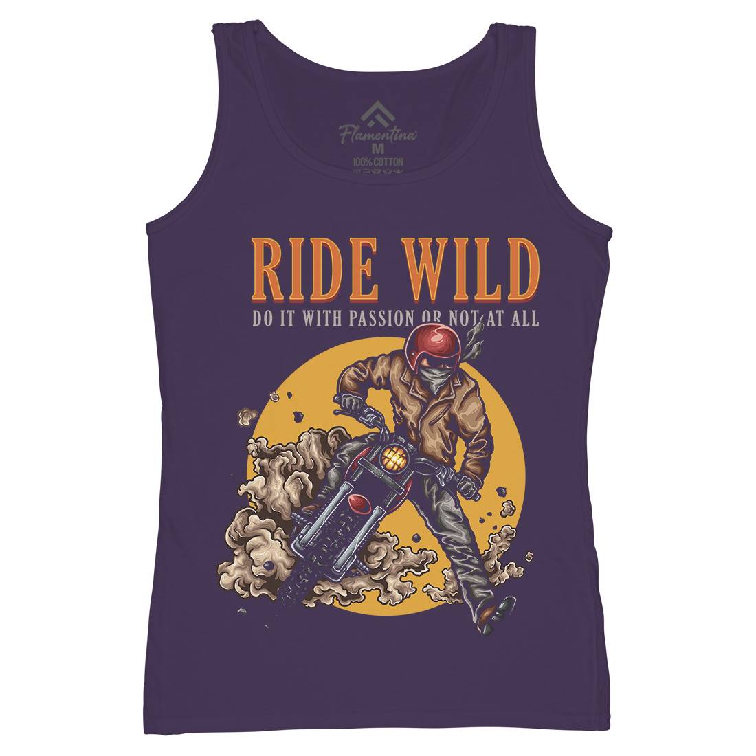 Ride Wild Womens Organic Tank Top Vest Motorcycles A460
