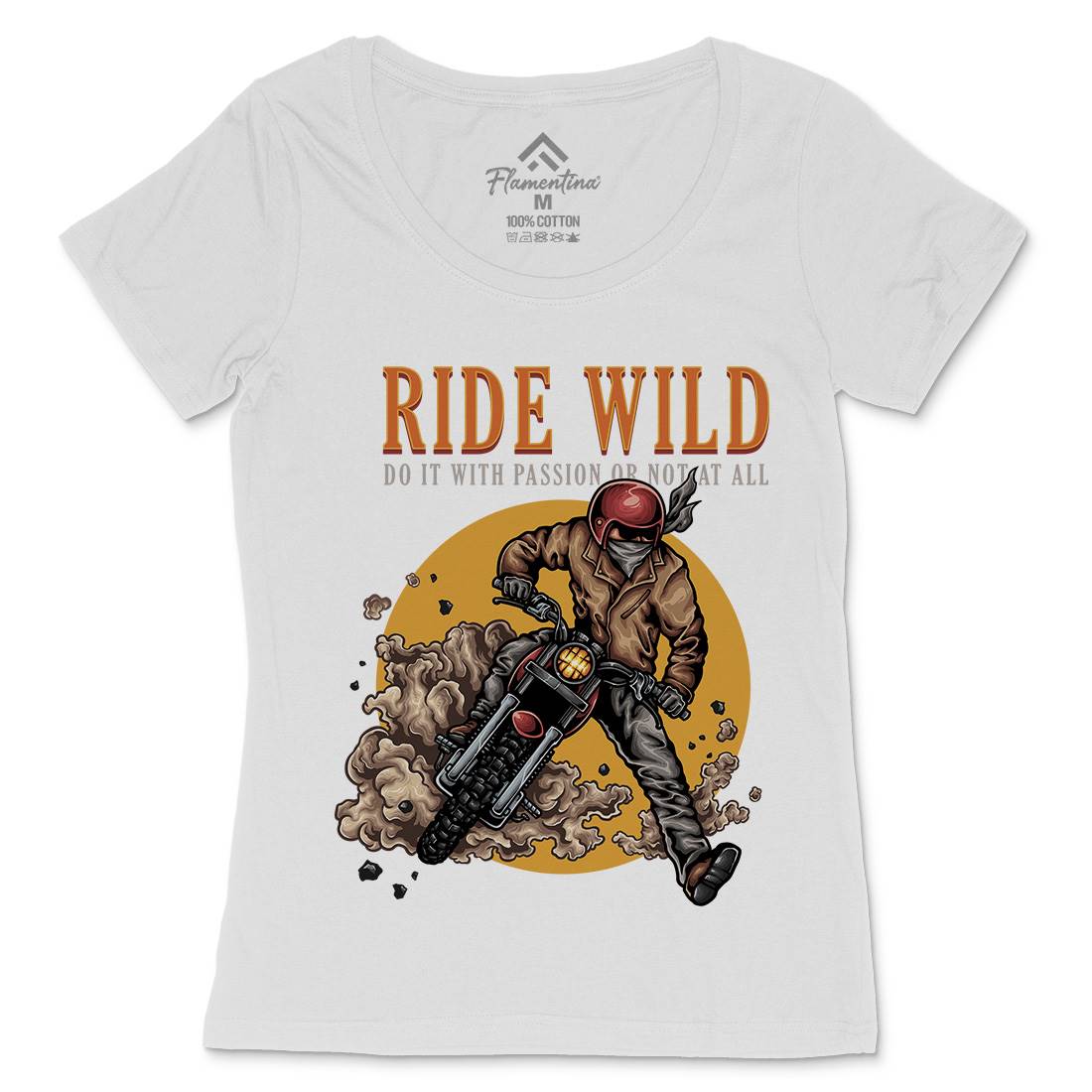 Ride Wild Womens Scoop Neck T-Shirt Motorcycles A460