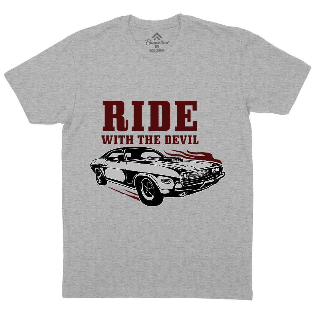 Ride With Devil Mens Crew Neck T-Shirt Cars A461