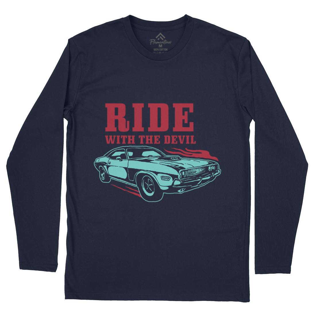 Ride With Devil Mens Long Sleeve T-Shirt Cars A461