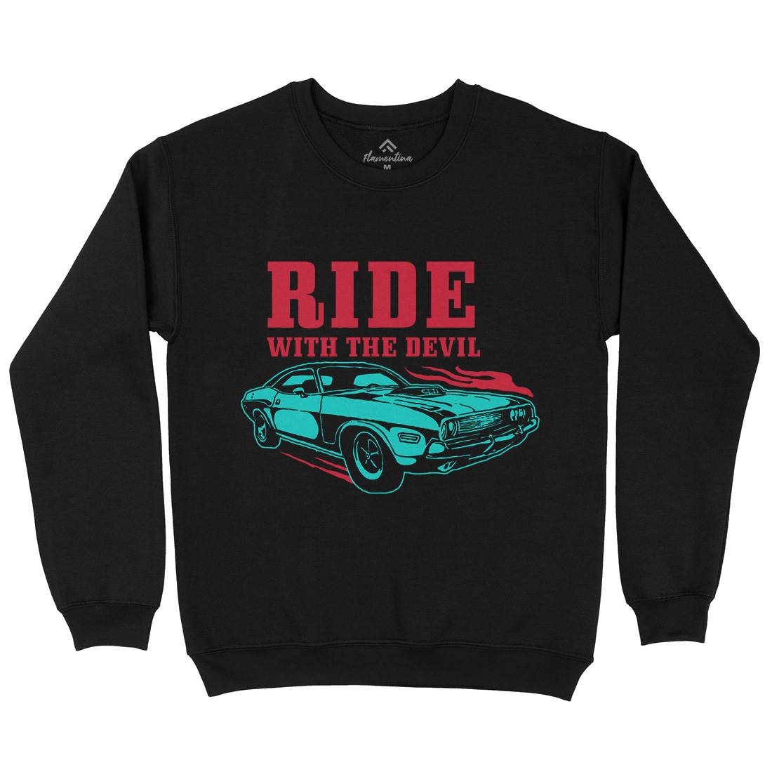 Ride With Devil Kids Crew Neck Sweatshirt Cars A461