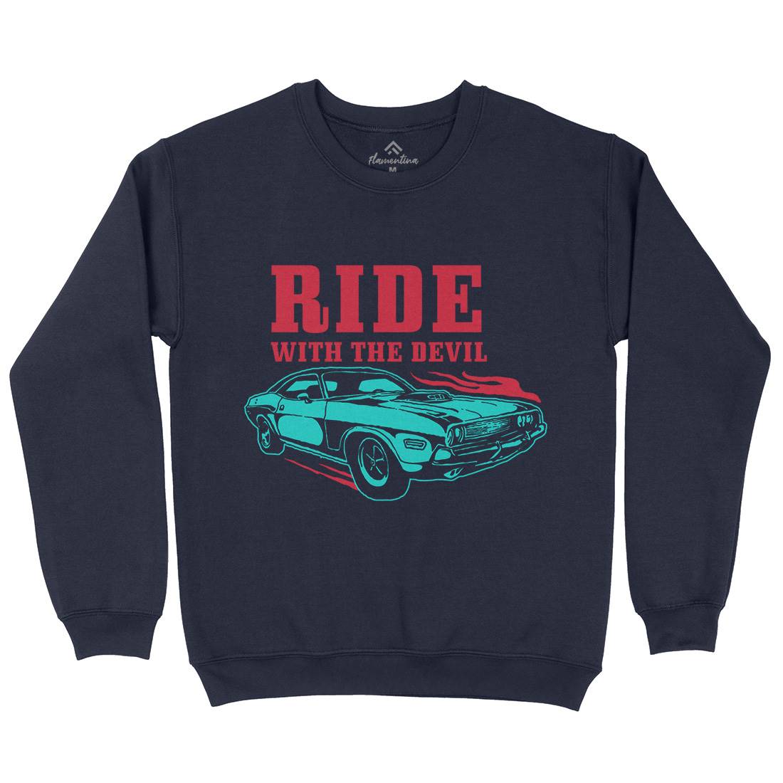 Ride With Devil Kids Crew Neck Sweatshirt Cars A461