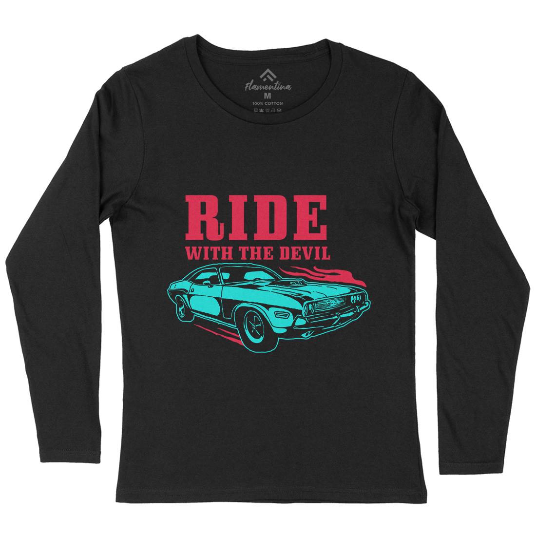 Ride With Devil Womens Long Sleeve T-Shirt Cars A461