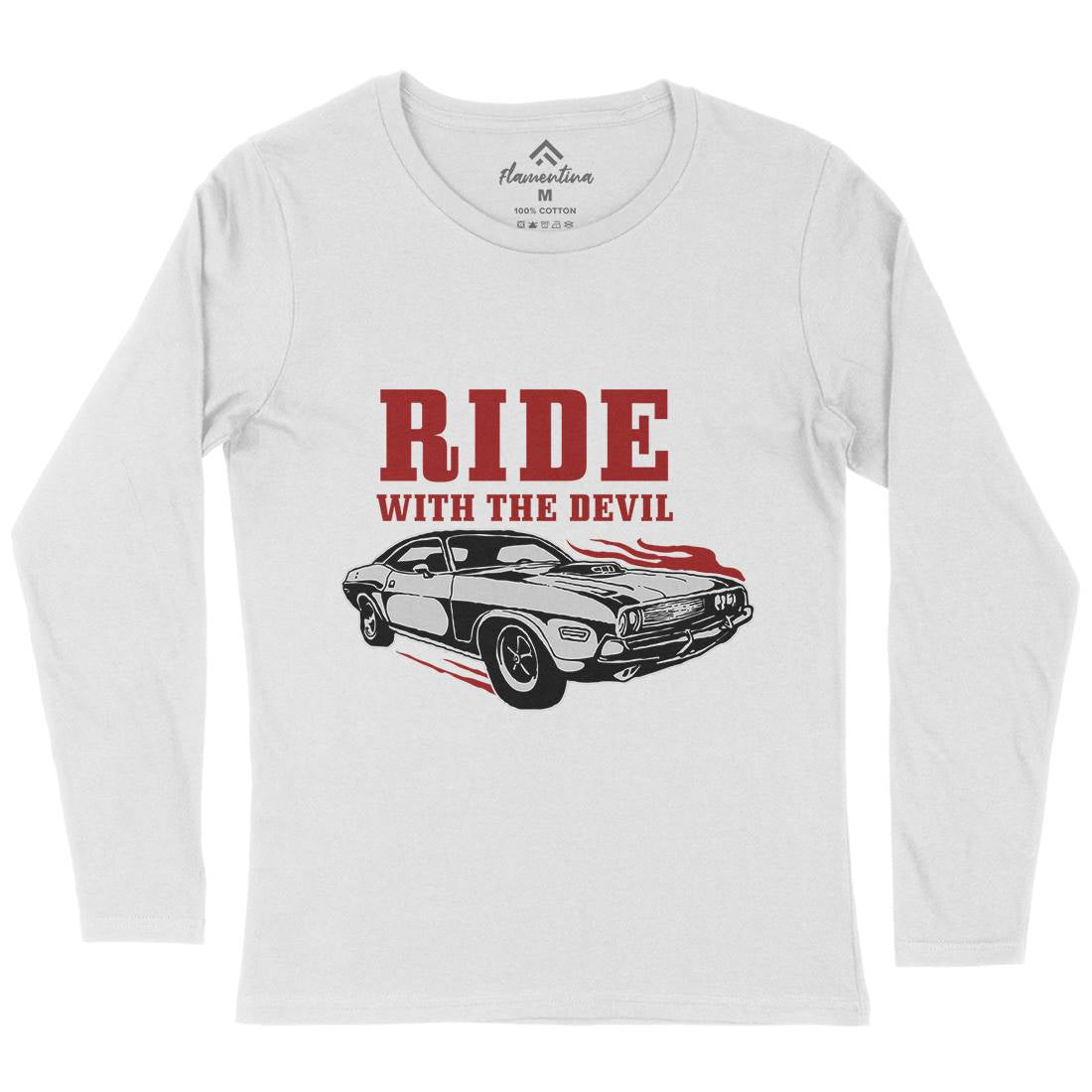 Ride With Devil Womens Long Sleeve T-Shirt Cars A461