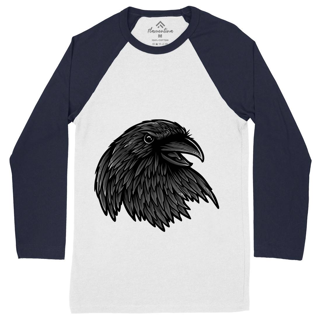 Rise Of The Raven Mens Long Sleeve Baseball T-Shirt Horror A462