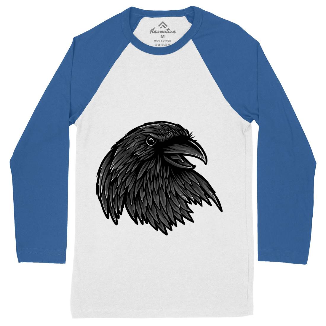Rise Of The Raven Mens Long Sleeve Baseball T-Shirt Horror A462