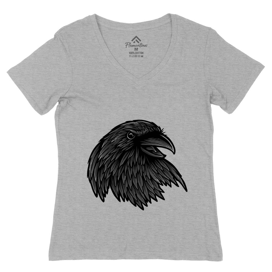 Rise Of The Raven Womens Organic V-Neck T-Shirt Horror A462