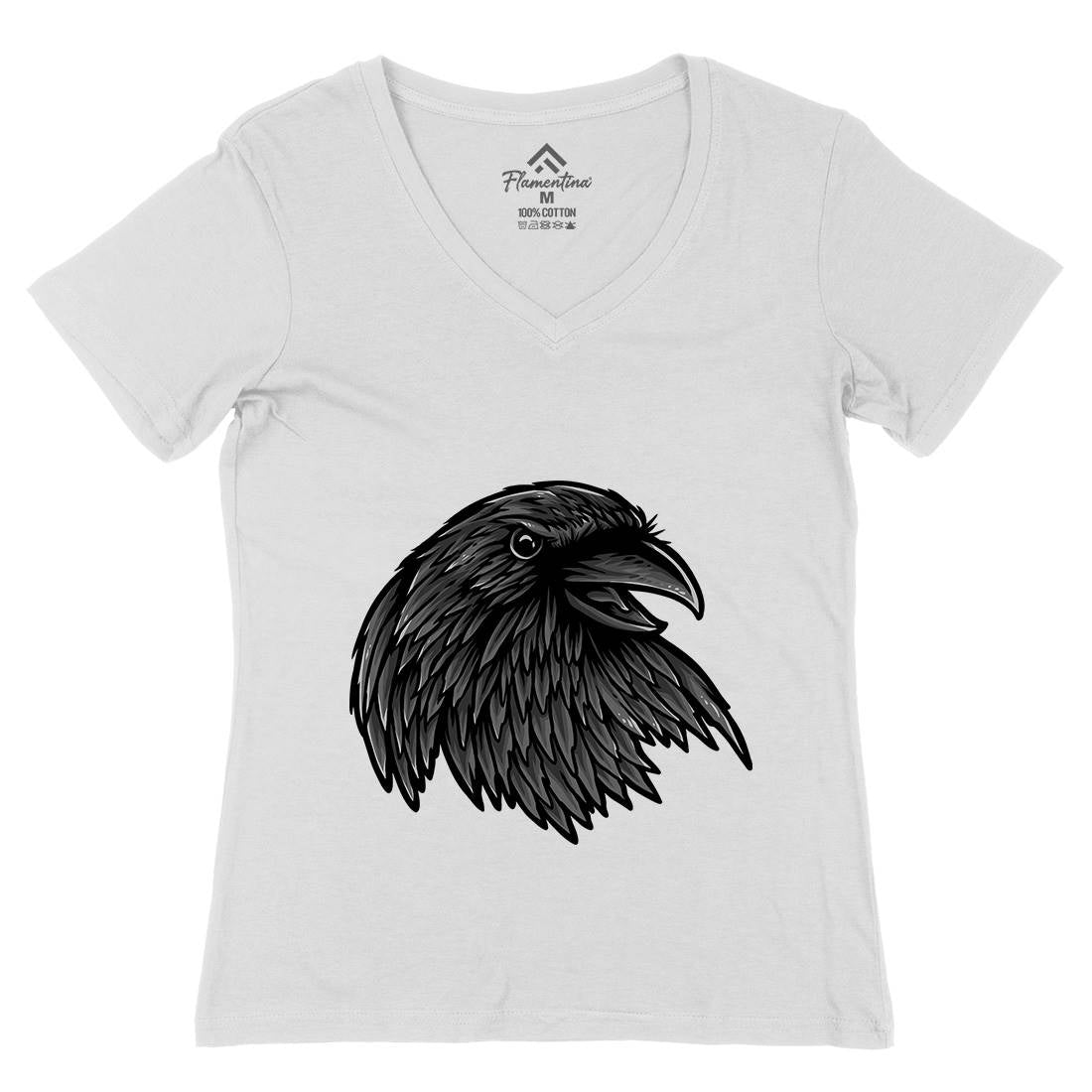 Rise Of The Raven Womens Organic V-Neck T-Shirt Horror A462