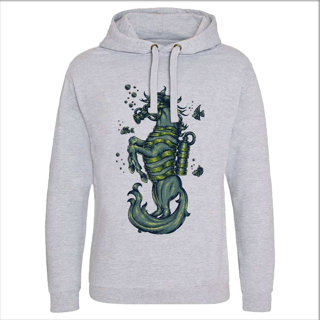 Sea Horse Mens Hoodie Without Pocket Navy A463