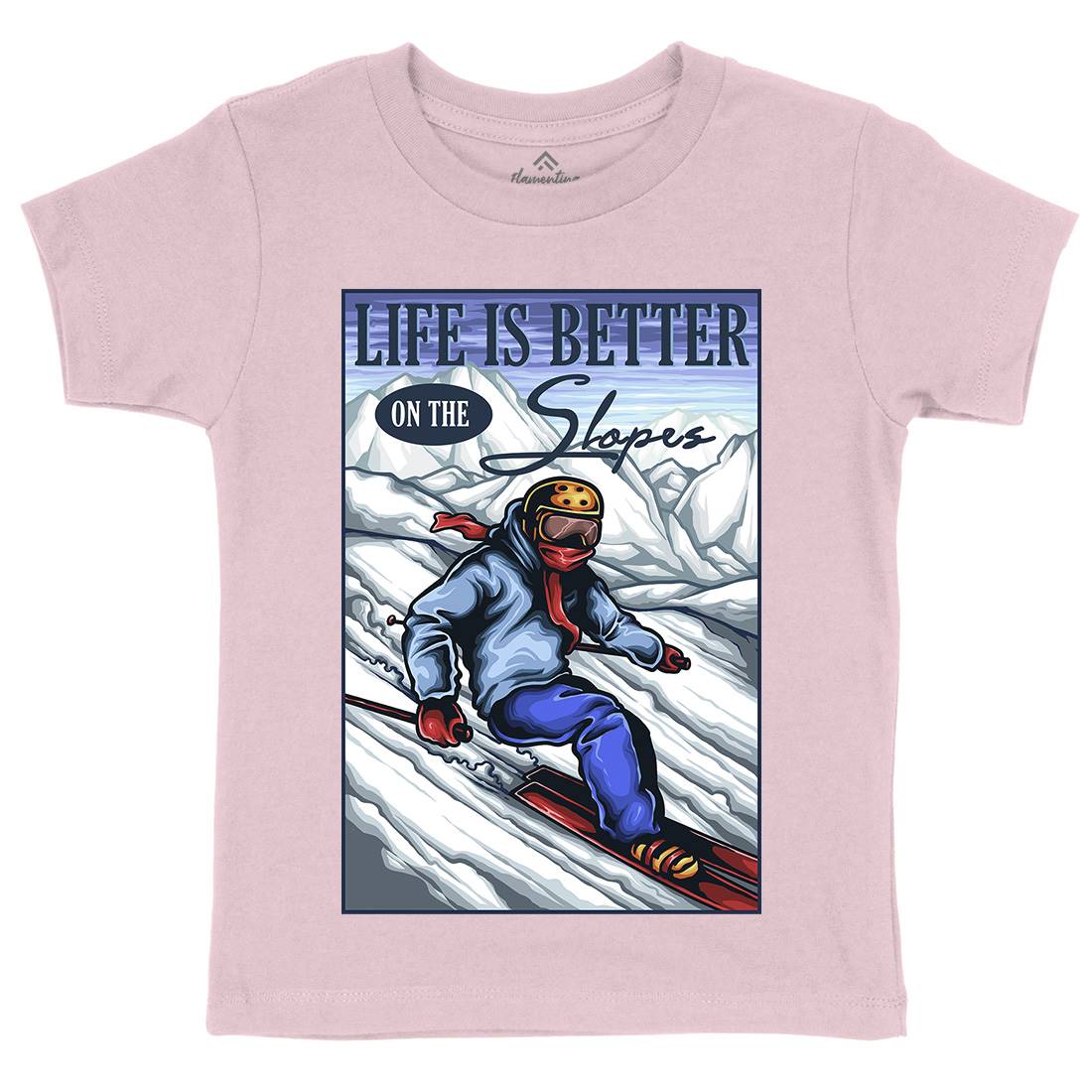 Ski Life Kids Organic Crew Neck T-Shirt Sport A464