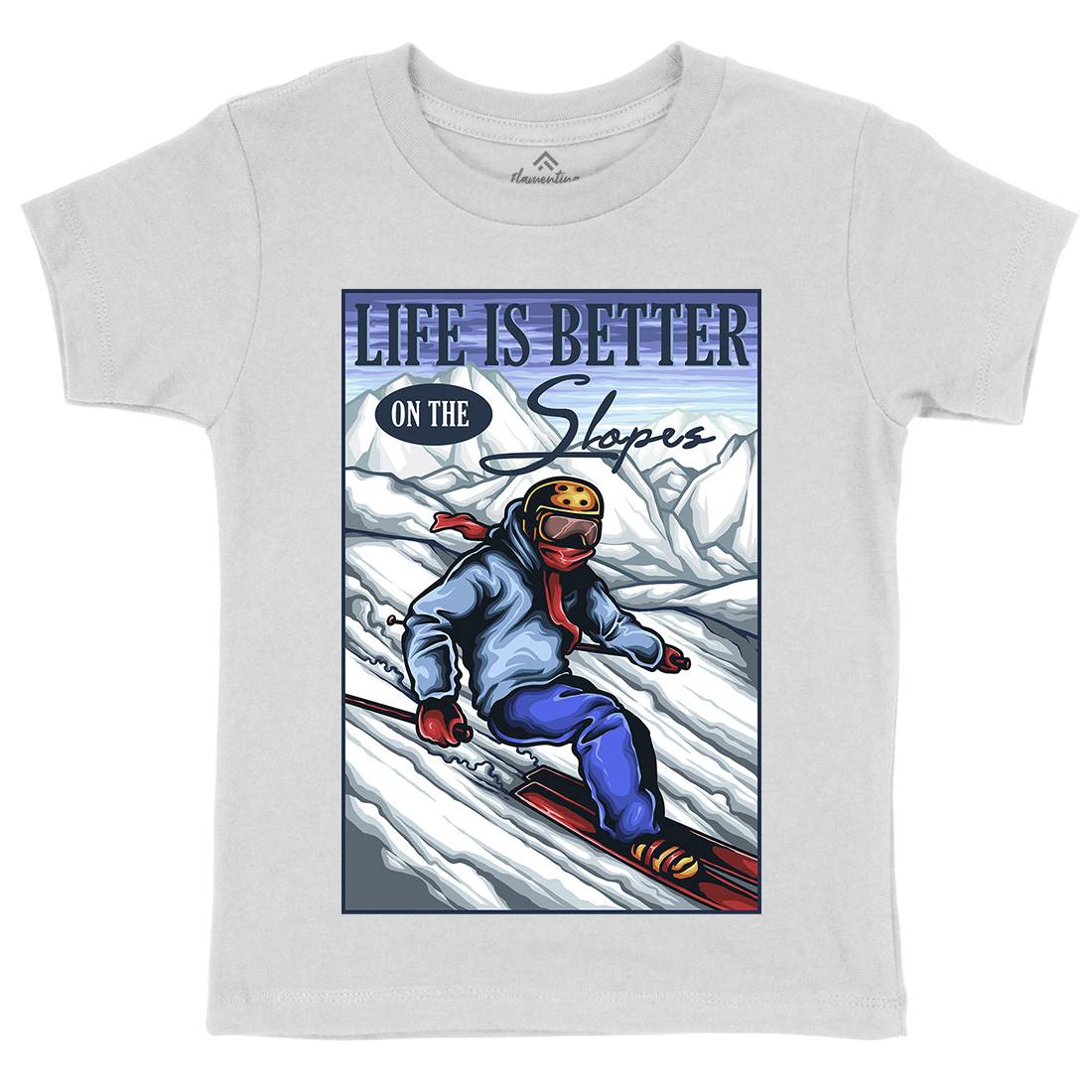 Ski Life Kids Organic Crew Neck T-Shirt Sport A464