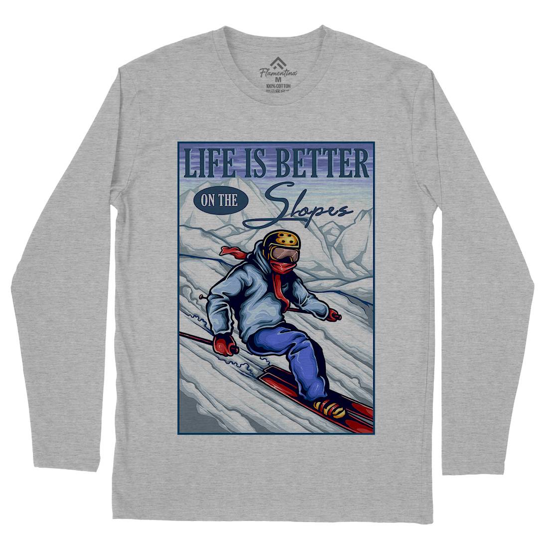 Ski Life Mens Long Sleeve T-Shirt Sport A464