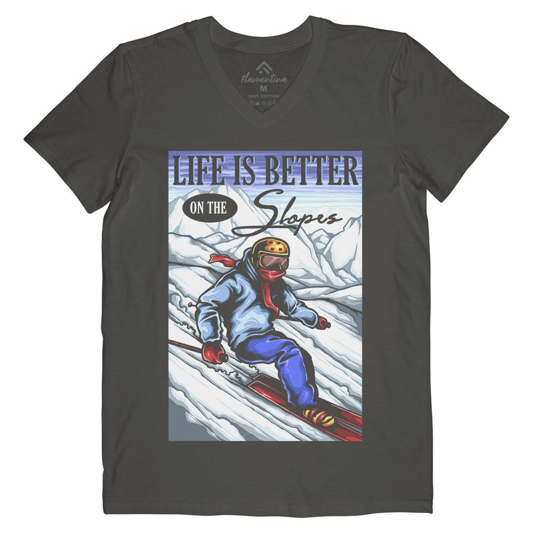 Ski Life Mens V-Neck T-Shirt Sport A464