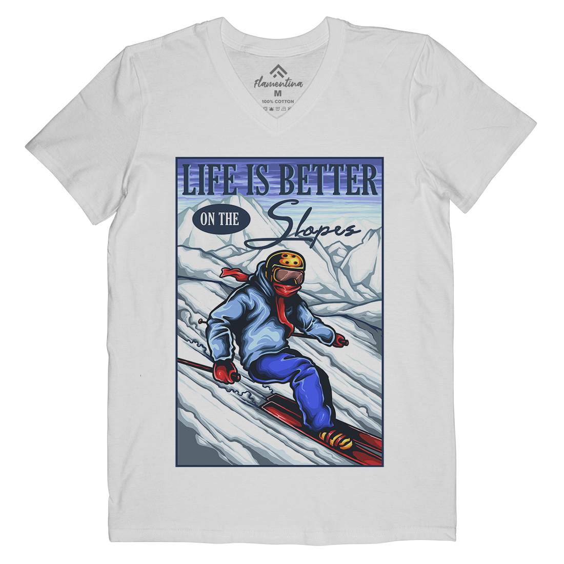 Ski Life Mens V-Neck T-Shirt Sport A464