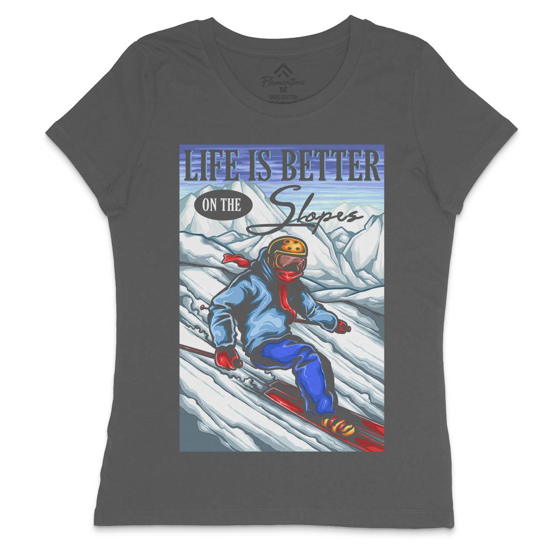 Ski Life Womens Crew Neck T-Shirt Sport A464