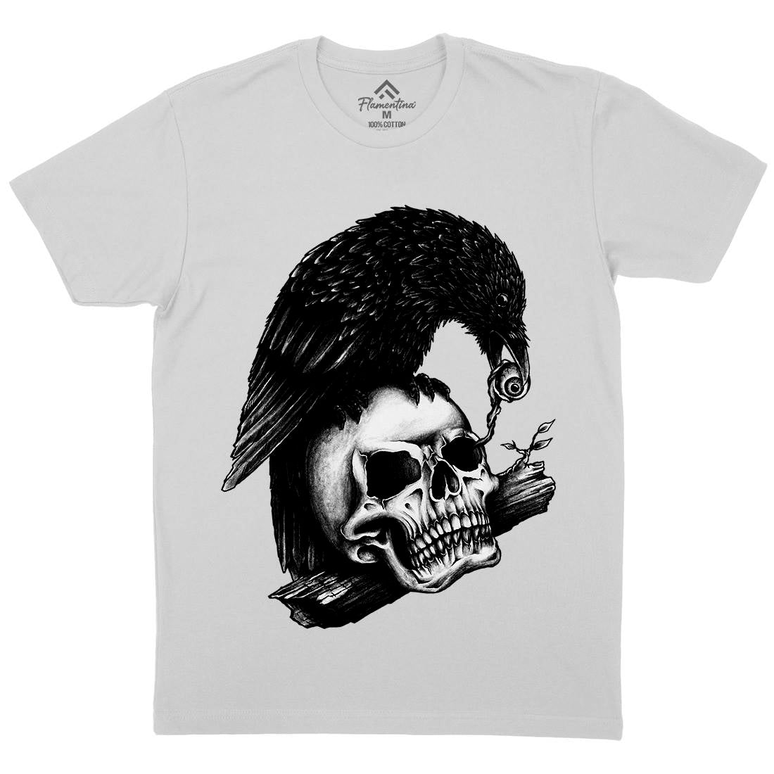 Skull Crow Mens Crew Neck T-Shirt Navy A466