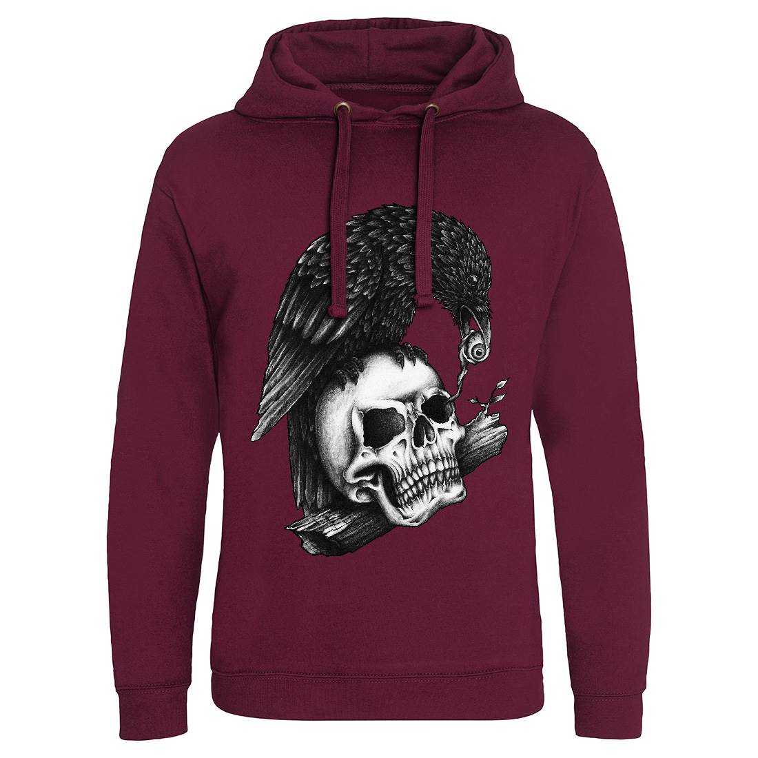Skull Crow Mens Hoodie Without Pocket Navy A466