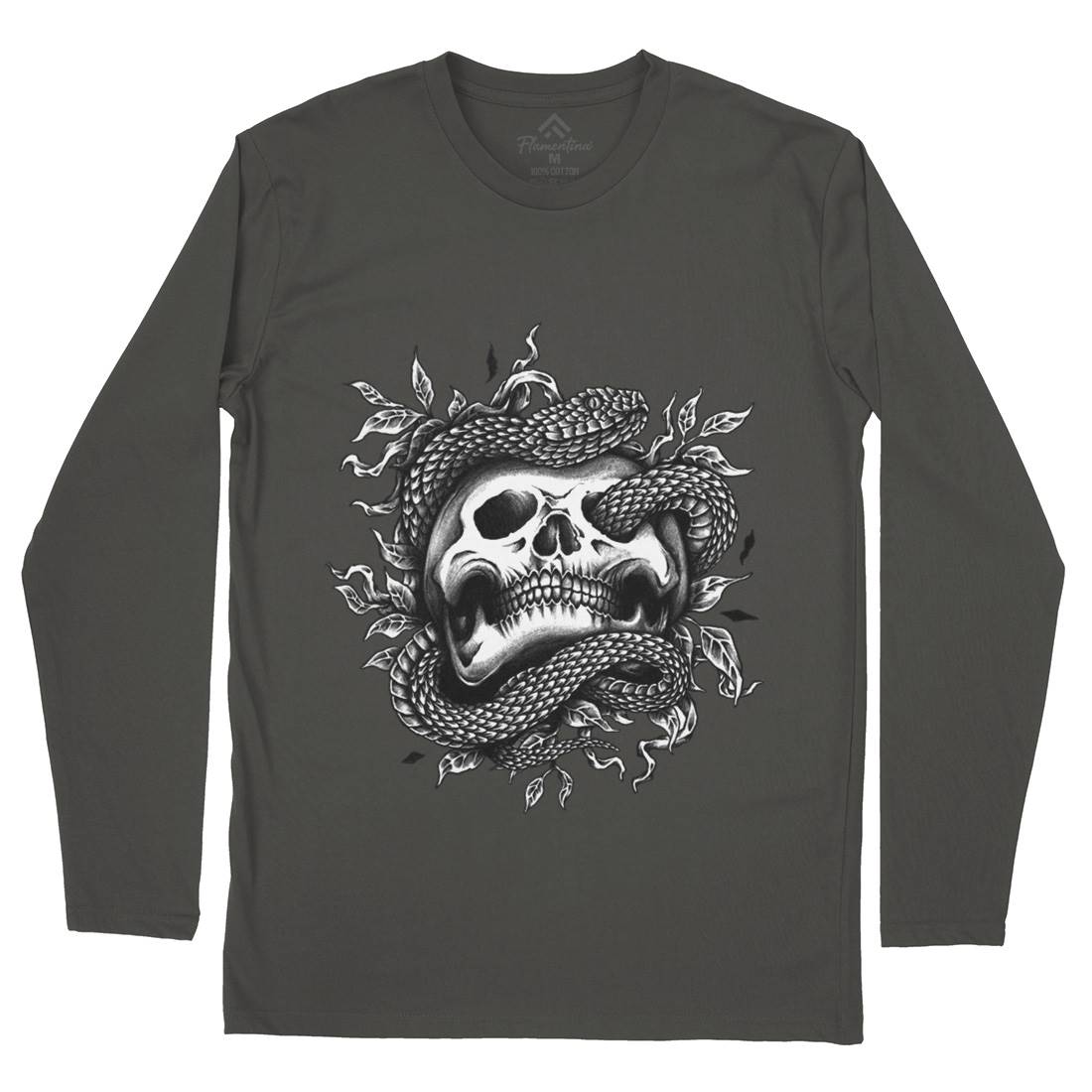 Skull Snake Mens Long Sleeve T-Shirt Navy A467